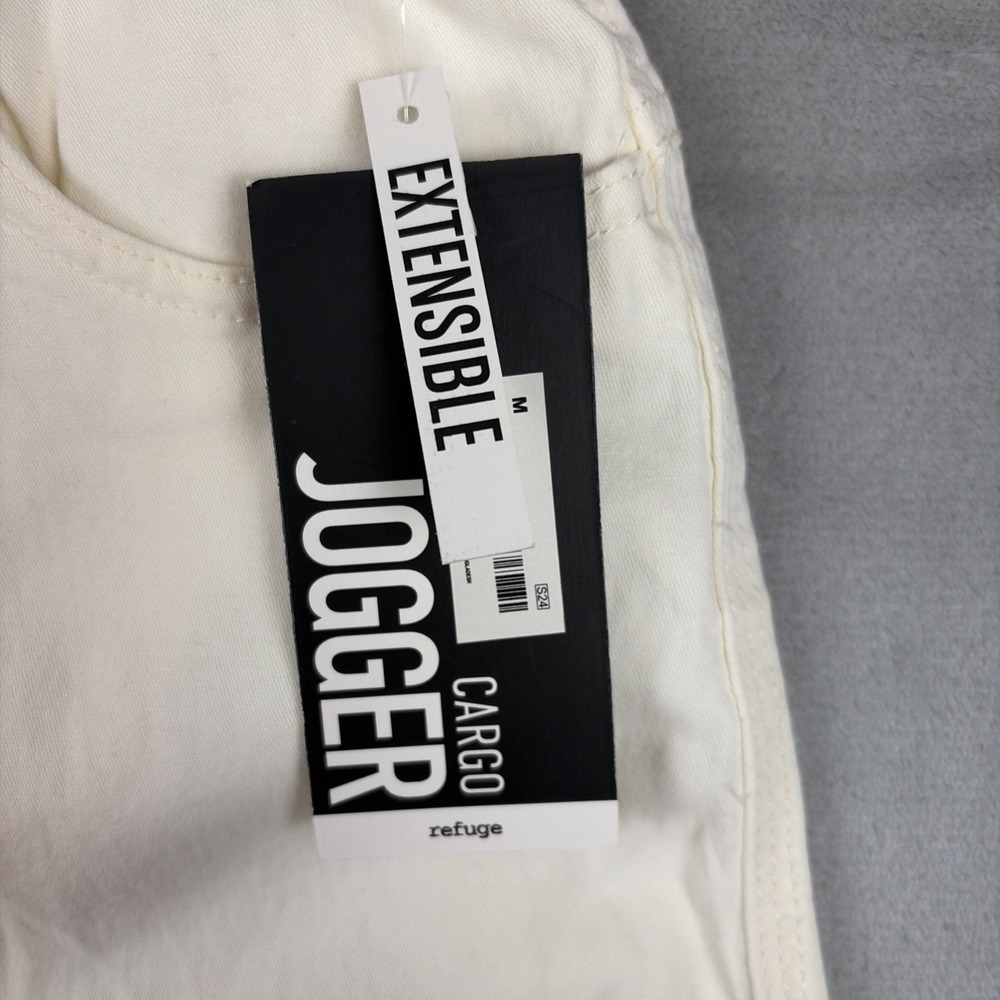 Refuge Cargo Jogger Pants Womens Size M Off-White Cream Extensible Twill 17-360 - Picture 4 of 10